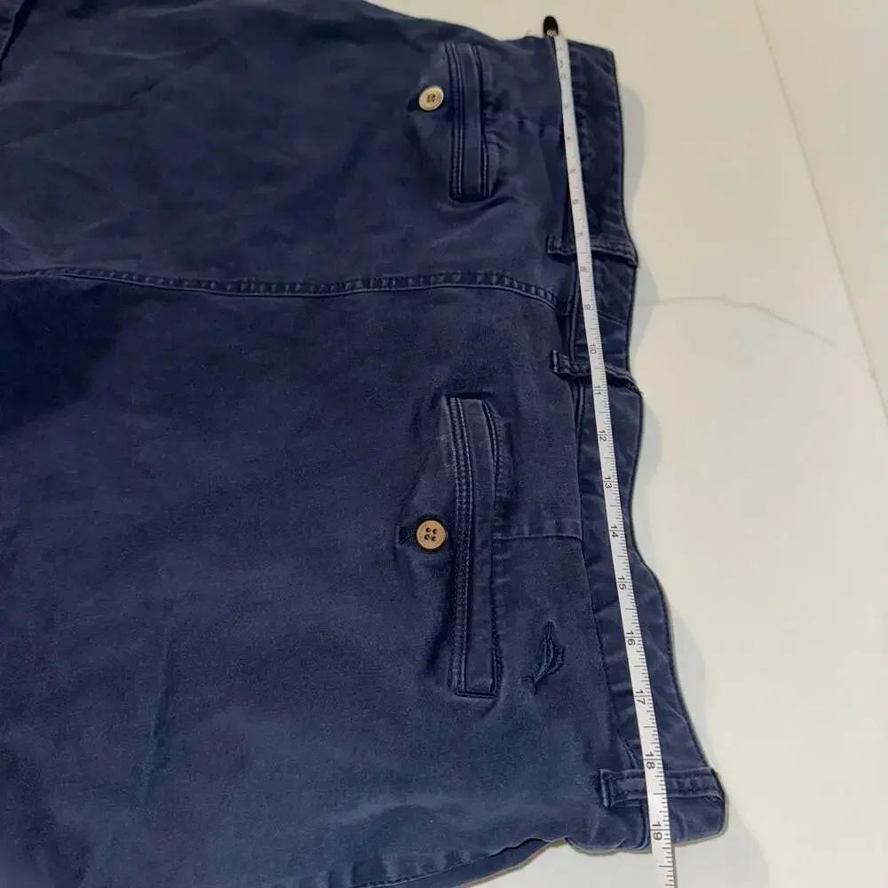 Tommy Bahama Navy Blue Cuffed Chino Shorts Size 40